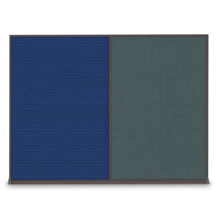 United Visual Products Double Door Radius Plus Corkboard, 60"X UV8004PLUS-BRONZE-DBURGU